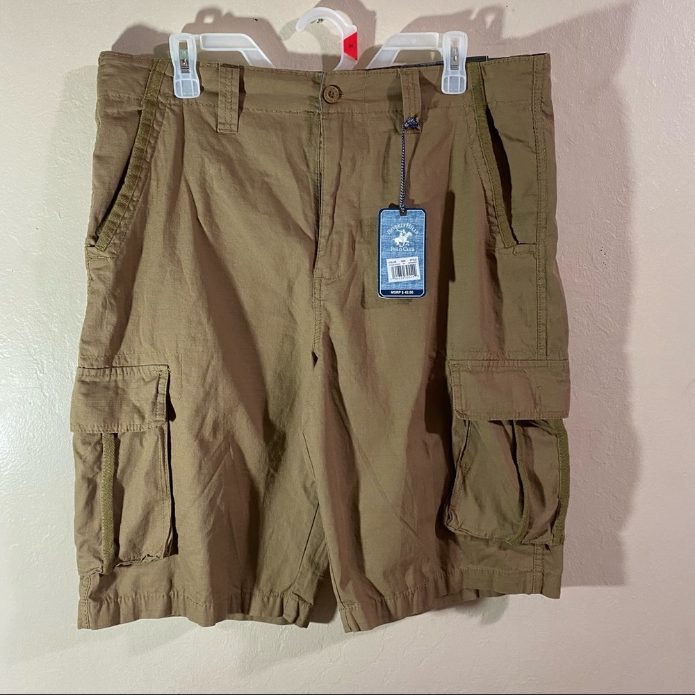 Beverly Hills Polo Club Mens Cigar Khaki Shorts
